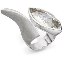 SKIELKA DESIGNSCHMUCK Silberring Bergkristall Ring "Open" 32 x 13 mm (Sterling Silber 925) (1-tlg), hochwertige Goldschmiedearbeit aus Deutschland von SKIELKA DESIGNSCHMUCK