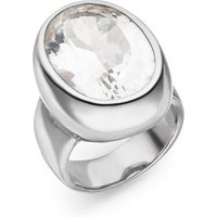 SKIELKA DESIGNSCHMUCK Silberring Bergkristall Ring "Oval" (Sterling Silber 925) (1-tlg), hochwertige Goldschmiedearbeit aus Deutschland von SKIELKA DESIGNSCHMUCK