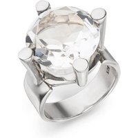 SKIELKA DESIGNSCHMUCK Silberring Bergkristall Ring "Round" ca. 16 mm (Sterling Silber 925) (1-tlg), hochwertige Goldschmiedearbeit aus Deutschland von SKIELKA DESIGNSCHMUCK