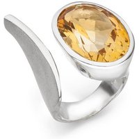 SKIELKA DESIGNSCHMUCK Silberring Citrin Ring "Open" 22x16 mm (Sterling Silber 925) verstellbar (1-tlg), hochwertige Goldschmiedearbeit aus Deutschland von SKIELKA DESIGNSCHMUCK