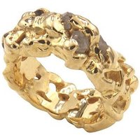 SKIELKA DESIGNSCHMUCK Silberring Diamant Ring "Nuggets" mit 5 Rohdiamanten (Sterling Silber 925 vergold (1-tlg), hochwertige Goldschmiedearbeit aus Deutschland von SKIELKA DESIGNSCHMUCK