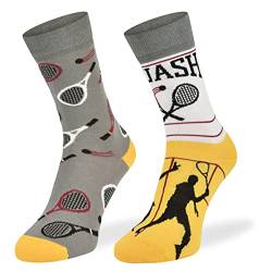 SKIETY Bunte Interessante Socken - Lustige Seltsame Socken - Verrückte Ausgefallene Socken - Skurrile Socken für Erwachsene - Baumwolle - für Frauen Männer - Squash – 35-38 von SKIETY