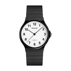 SKMEI Mädchen Analog Quarz Uhr mit Harz Armband SKM-1419-Black Digital-F von SKMEI