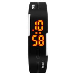 SKMEI Unisex Fashion Digital LED Armbanduhr für Damen und Herren, LED Watch Kalender Zifferblatt: 55*30*9mm - Schwarz von SKMEI