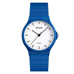 SKMEI Wasserdichte Damen-Armbanduhr, Armbanduhr für Damen, Mädchen, lässig, analog, Quarz-Uhren für Frauen, 1419-BLUE-1, Classic von SKMEI