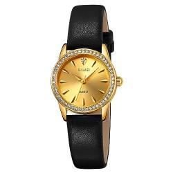 SKMEI Wasserdichte Damen-Armbanduhr, Armbanduhr für Damen, Mädchen, lässig, analog, Quarz-Uhren für Frauen, 2086GDGD, Classic von SKMEI