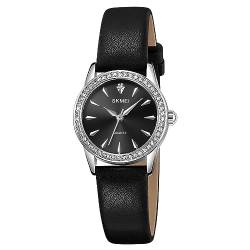 SKMEI Wasserdichte Damen-Armbanduhr, Armbanduhr für Damen, Mädchen, lässig, analog, Quarz-Uhren für Frauen, 2086SIBK, Classic von SKMEI