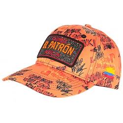 El Patron Baseball Cap Orange und Schwarz Strass Streetwear Colombia Medellin Baseball – Unisex Gr. 57, Orange von SKR