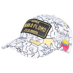 SKR Cap, Plata o Plomo Weiß und Schwarz, Streetwear Colombia Baseball – Unisex Gr. Einheitsgröße, weiß von SKR