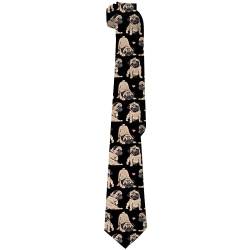 Herren-Krawatte, lustige Tiere, dünne Krawatten, Geschenke für Männer, Teenager, Jungen, modische Weihnachtsfeier, Krawattenzubehör, Mops, Einheitsgröße von SKT T1
