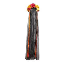 Halloween-Stirnbänder für Frauen, Orchidee Langes schwarzes Schleier-Stirnband mit Rose, Eleganter, tragbarer Damen-Haarschmuck für Bühnenshow-Partys Skuda von SKUDA