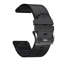 SKXMOD 22 x 26 mm Silikon-Lederarmband für Garmin Fenix 6X 6 Pro 5X 5 Plus 7X 7 3 3HR 945, Ersatzarmband für Smartwatch, 22 mm, Achat von SKXMOD