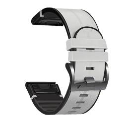 SKXMOD 22 x 26 mm Silikon-Lederarmband für Garmin Fenix 6X 6 Pro 5X 5 Plus 7X 7 3 3HR 945, Ersatzarmband für Smartwatch, 22 mm, Achat von SKXMOD