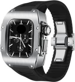 SKXMOD Uhrengehäuse aus Titanlegierung, Gummiband, Uhrenverschluss, Mod Kit, für Apple Watch Serie 8, 7, 41 mm, 40 mm, RM-Stil, für Herren und Damen, Uhrengehäuse, Sportarmbänder, Zubehör, For 41mm, von SKXMOD