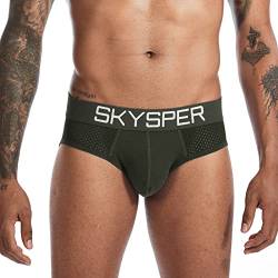 SKYSPER Herren Jockstrap Athletic Supporter Jock Straps Male Underwear, Sg07-armygreen, Large von SKYSPER