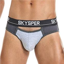 SKYSPER Herren Jockstrap Athletic Supporter für Herren Sexy Jockstrap Herrenunterwäsche, 25SK-Grau, XX-Large von SKYSPER