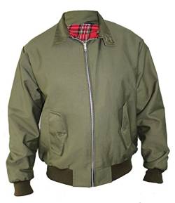 Skytex UK Harrington-Jacke Klassisch/Retro/Mod, in 10 Farben erhältlich, Größen XS-8XL Gr. M, olivgrün von SKYTEX UK