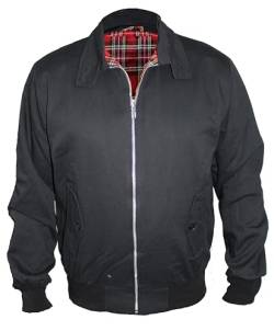 Skytex UK Harrington-Jacke Klassisch/Retro/Mod, in 10 Farben erhältlich, Größen XS-8XL Gr. XXXL, schwarz von SKYTEX UK