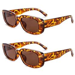 SKYWAY Rechteckige Polarisierte Sonnenbrille, Vintage Retro Sonnenbrille für Damen UV400 Schutz von SKYWAY