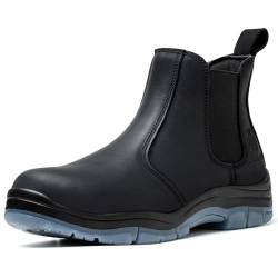 SL-Saint Composite/Steel Toe Chelsea Arbeitsschuhe Konstruktion Isolierte Sicherheitsschuhe 6'' (Schwarzer Stahlzeh, Erwachsene, Herren, 43, Numerisch, EU Schuhgrößensystem, Breit) von SL-Saint