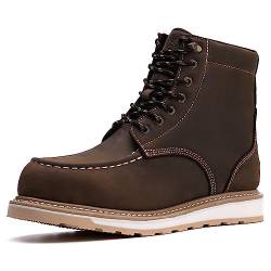 SL-Saint Wasserdichte Stahl Moc Toe Herren Arbeitsschuhe Klassische Konstruktion Sicherheitsschuhe 6'' (Brown 005, adult, men, numeric_45, numeric, eu_footwear_size_system, wide) von SL-Saint