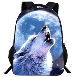 SLCSL Wolf Rucksack, Schultasche für Jungen und Mädchen, Buchtasche, Wolf Tagesrucksack leichte Büchertasche, Laptop-Rucksack, lässiger Tagesrucksack von SLCSL