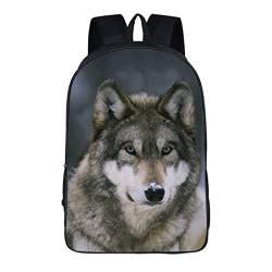 SLCSL Wolf Rucksack, Schultasche für Jungen und Mädchen, Buchtasche, Wolf Tagesrucksack leichte Büchertasche, Laptop-Rucksack, lässiger Tagesrucksack von SLCSL