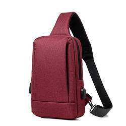 Brusttaschen für Herren Brusttasche for Herren aus Oxford-Stoff (Color : Red, Size : 21x6x31.5cm) von SLEDEZ