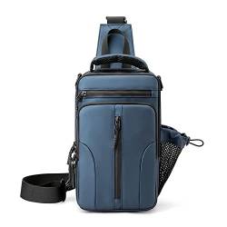 Brusttaschen für Herren Multifunktionale Brusttasche for Herren, Einzelschulter-Umhängetasche (Color : Blue, Size : 18x11x30cm) von SLEDEZ