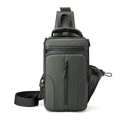 Brusttaschen für Herren Multifunktionale Brusttasche for Herren, Einzelschulter-Umhängetasche (Color : Green, Size : 18x11x30cm) von SLEDEZ