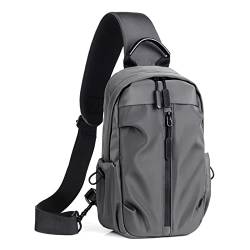 Brusttaschen für Herren Multifunktionale Umhängetasche for Herren, Brusttasche (Color : Gray, Size : 18.5x8x30cm) von SLEDEZ