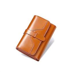 Damen Geldbörse Damen-Geldbörse, kurzes Klappkartenetui (Color : Brown, Size : 14x9cm) von SLEDEZ