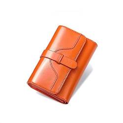 Damen Geldbörse Damen-Geldbörse, kurzes Klappkartenetui (Color : Orange, Size : 14x9cm) von SLEDEZ