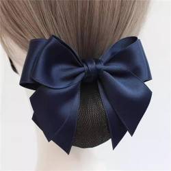 Damen-Haarnetz mit Schleife Haarnetz-Kopfschmuck mit Schleife for Damen (Color : Blue, Size : Free size) von SLEDEZ