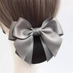 Damen-Haarnetz mit Schleife Haarnetz-Kopfschmuck mit Schleife for Damen (Color : Gray, Size : Free size) von SLEDEZ