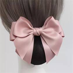 Damen-Haarnetz mit Schleife Haarnetz-Kopfschmuck mit Schleife for Damen (Color : Pink, Size : Free size) von SLEDEZ