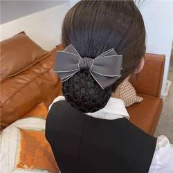 Damen-Haarnetz mit Schleife Haarnetz mit Schleife for Damen (Color : Gray, Size : Free size) von SLEDEZ