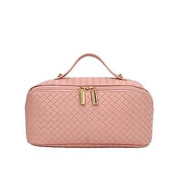 Damen-Kosmetiktasche mit großem Fassungsvermögen Weibliche große Kapazität Handheld Reise Kulturbeutel Aufbewahrungstasche Kosmetiktasche (Color : Pink, Size : As Shown) von SLEDEZ