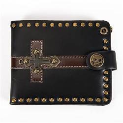 Geldbörse mit Kette Herren Geldbörse mit Kette Personality Skull Zero Wallet (Color : Black, Size : Without Chain) von SLEDEZ