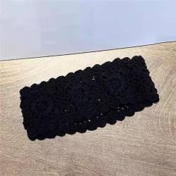 Gestricktes Stirnband für Frauen Breites Strick-Haarband for Damen, einfache Haar-Accessoires (Color : Black, Size : Free Size) von SLEDEZ