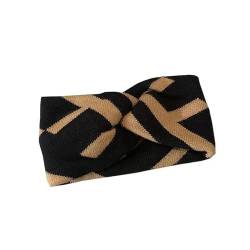 Gestricktes Stirnband für Frauen Einfaches Herbst- und Winterstrick-Haarband mit breitem Rand (Color : Brown, Size : Free Size) von SLEDEZ