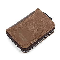 Kartenetui Herren-Organkartentasche mit großem Fassungsvermögen, Kartenclip, multifunktionaler Reißverschluss, kleine Geldbörse (Color : Brown, Size : 11x3x8cm) von SLEDEZ