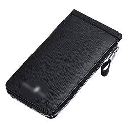 Kartenetui Herren- und Damen-Leder-Multi-Card-Ultradünne Brieftasche mit langem Clip mit großer Kapazität (Color : Black, Size : 20x10x2cm) von SLEDEZ