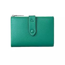 Mini-Geldbörse für Damen Einfaches, kurzes Portemonnaie mit Reißverschluss und Bifold-Geldbörse (Color : Green, Size : 14x3x10cm) von SLEDEZ