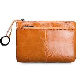 Mini-Geldbörse für Damen Herren Damen Geldbörse mit Reißverschluss, Clutch, Vintage-Stil, kurzes Leder-Kartenetui (Color : Colour 1, Size : 12.5x9x0.5cm) von SLEDEZ