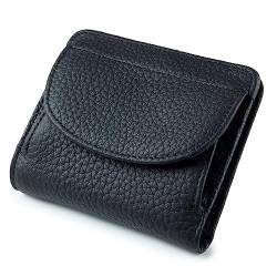 Mini-Geldbörse für Damen Mini-Geldbörse for Damen, einfache, schlanke Leder-Geldklammer (Color : Black, Size : 10.3x2x8.5cm) von SLEDEZ