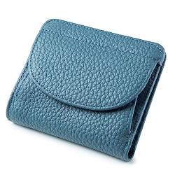 Mini-Geldbörse für Damen Mini-Geldbörse for Damen, einfache, schlanke Leder-Geldklammer (Color : Blue, Size : 10.3x2x8.5cm) von SLEDEZ