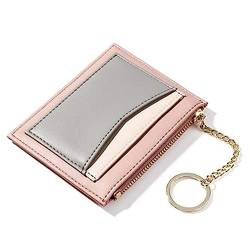 Mini-Geldbörse für Damen Ultradünnes, kurzes Mini-Geldbörsen-Geldklammer-Kartenetui (Color : Pink, Size : 11.5x9.5x1.3cm) von SLEDEZ