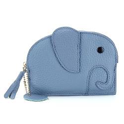 Mini-Geldbörse für Damen Weibliche süße Leder-Elefant-Mini-Kreativ-Münzen-Geldbörse (Color : Blue, Size : 14x1.5x11cm) von SLEDEZ