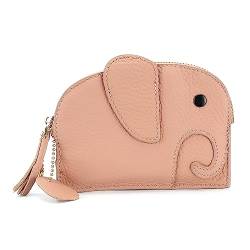 Mini-Geldbörse für Damen Weibliche süße Leder-Elefant-Mini-Kreativ-Münzen-Geldbörse (Color : Pink, Size : 14x1.5x11cm) von SLEDEZ